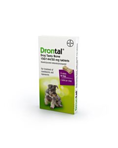 Drontal Flavour Plus Bone Shaped Worming Tablet for Dogs - 6 Tablets