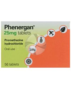 Phenergan Tablets - 25mg - 56 Tablet Pack